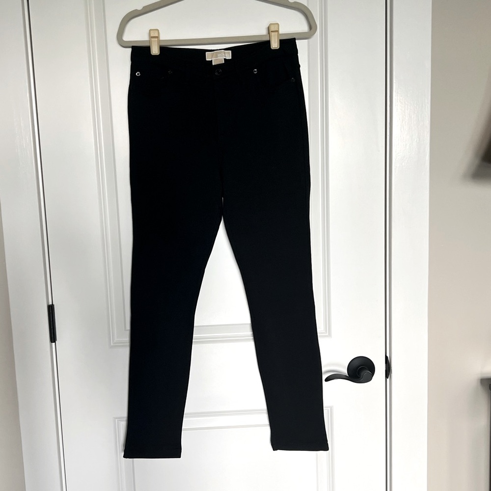 Michael KORS All Black Knit 5 Pocket Jeans SZ 8